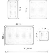 8'li Şeffaf Çekmece Içi Düzenleyici Organizer 2x(D.K.DKDRTGN K.KARE) 1x(O.DKDRTGN B.KARE)