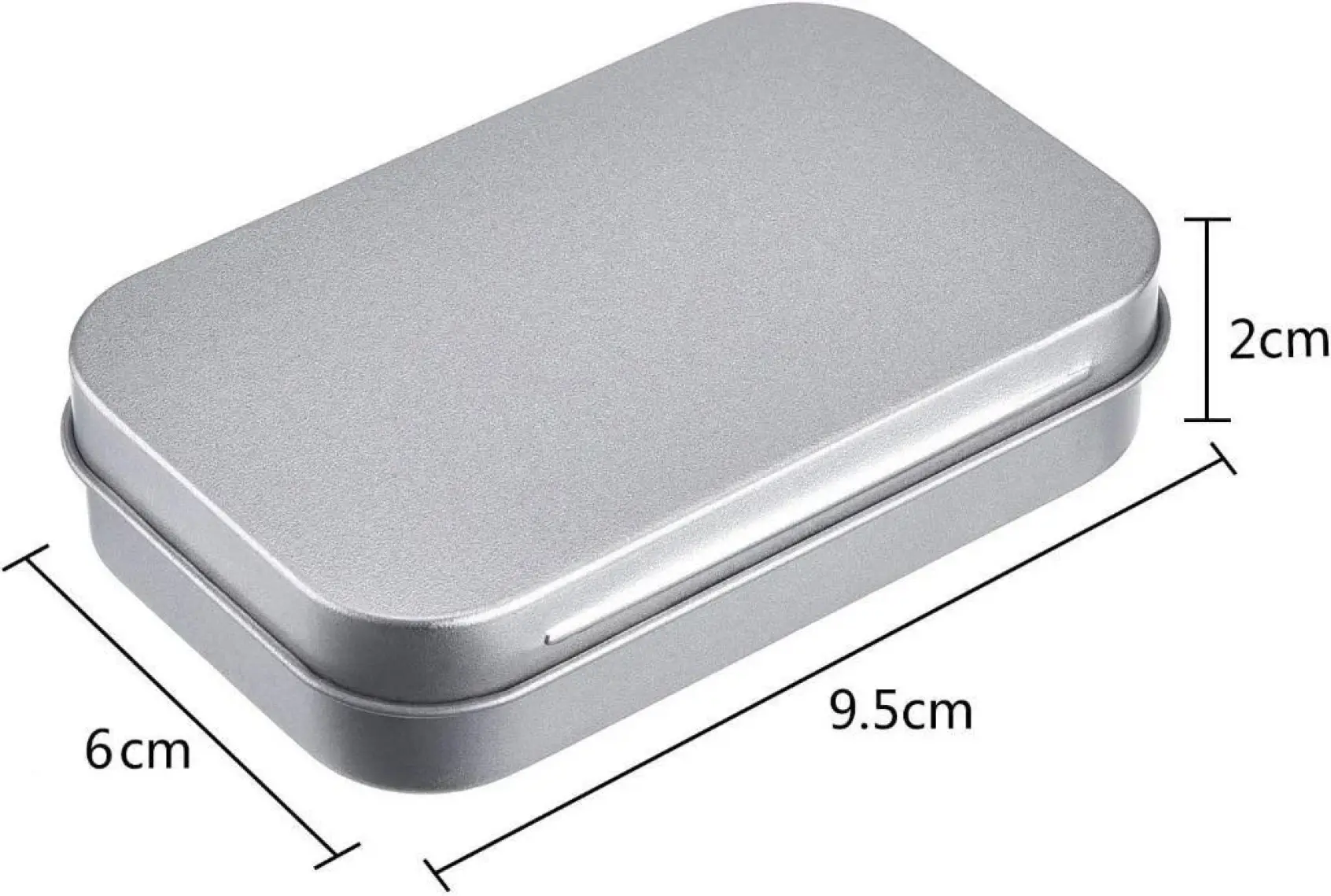 Gymo Boş Metal Aksesuar Teneke Kutu Gri 9.5X6X2 cm