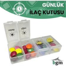 BGM Ilaç Kutusu Günlük 4 Bölmeli Ilaç Saklama Kutusu Ilaç Organizeri