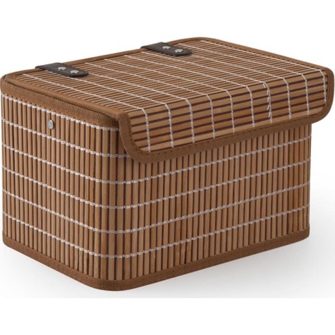 English Home Bambu ve Ahşap Kapaklı Kahverengi Saklama Kutusu 28 x 20 x 18 cm – Dayanıklı Doğal Malzemeden Dekoratif Organizer