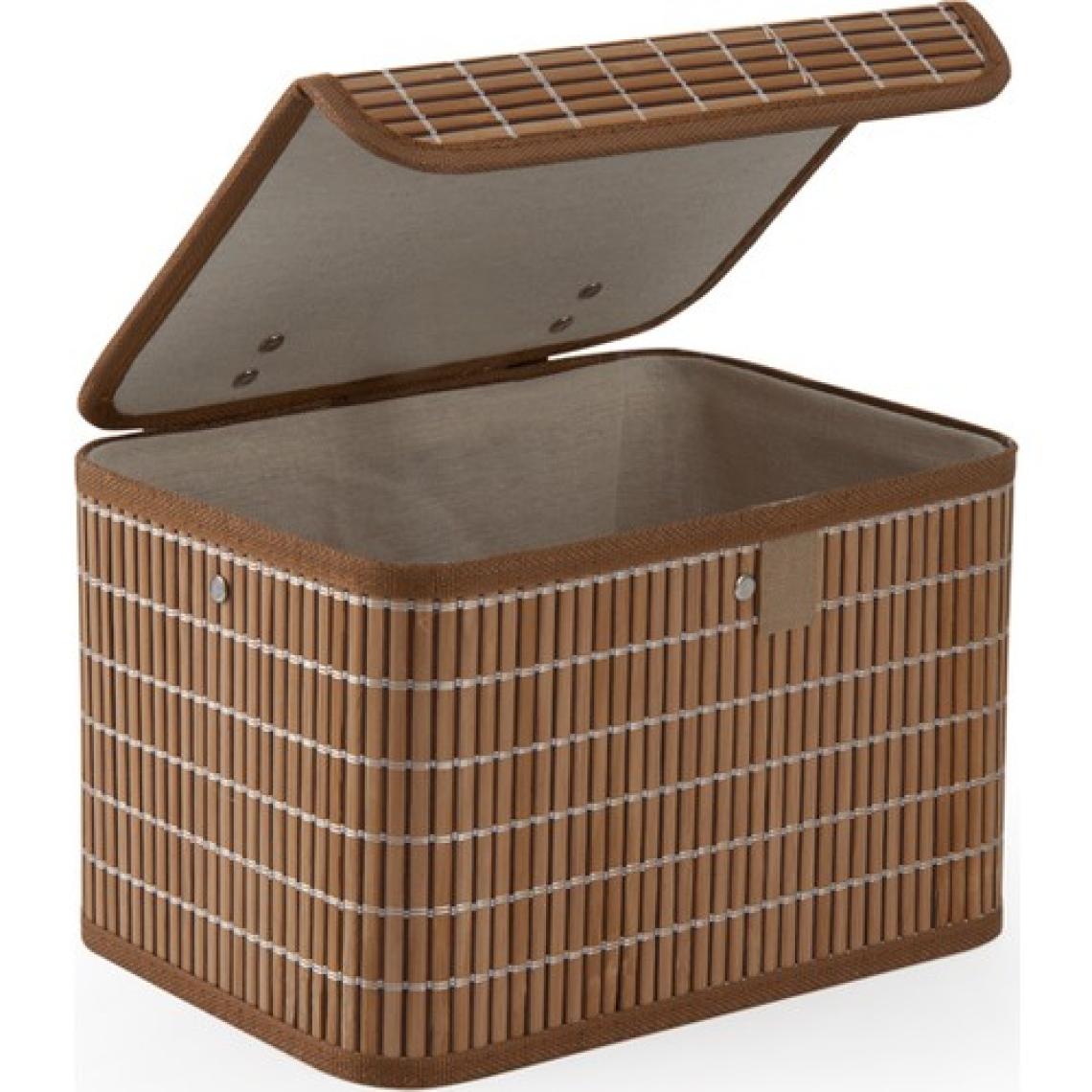 English Home Bambu ve Ahşap Kapaklı Kahverengi Saklama Kutusu 28 x 20 x 18 cm – Dayanıklı Doğal Malzemeden Dekoratif Organizer