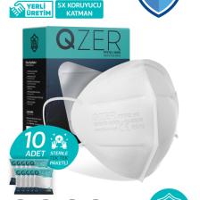 Medizer Qzer Beyaz 5 Katlı Ventilli Ffp2 Nr N95 Maske