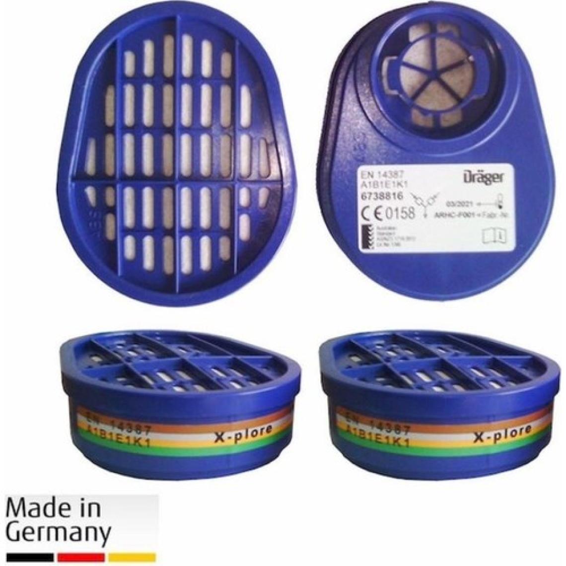 Drager X-Plore 3300 Yarım Yüz Gaz Maskesi + 2 Adet A1B1E1K1 Abek1 (6738816) Filtre