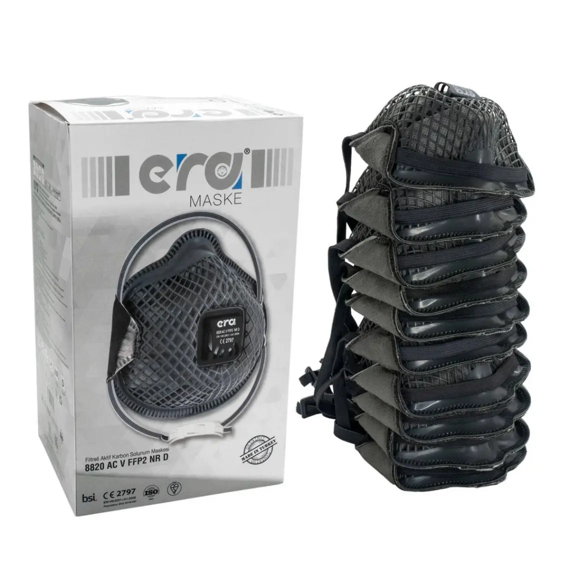 Era 8820 Ac V Ffp2 Nr D Aktif Karbon Toz Maskesi 10'lu Paket