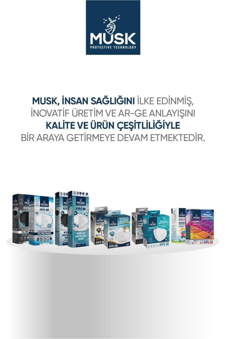 Musk N95 Maske Yeşil Renk 10 Adet