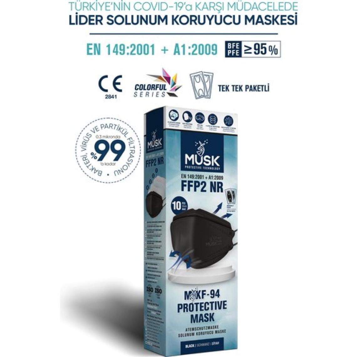 Musk KF94 Kore Tipi FFP2 Maske 10 Adet