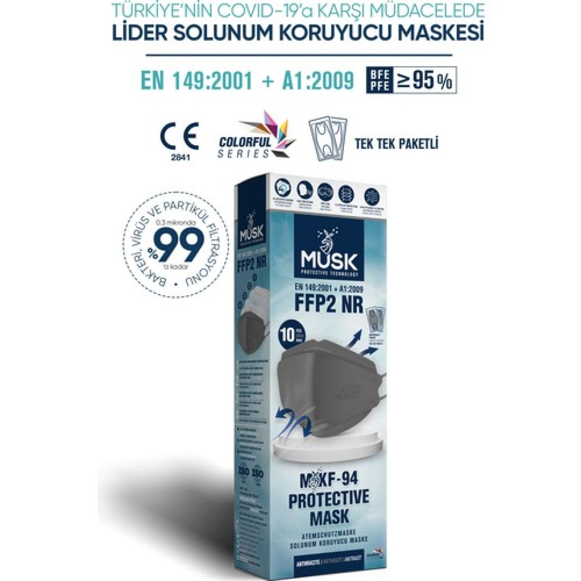 Musk KF94 Kore Tipi FFP2 Maske 10 Adet
