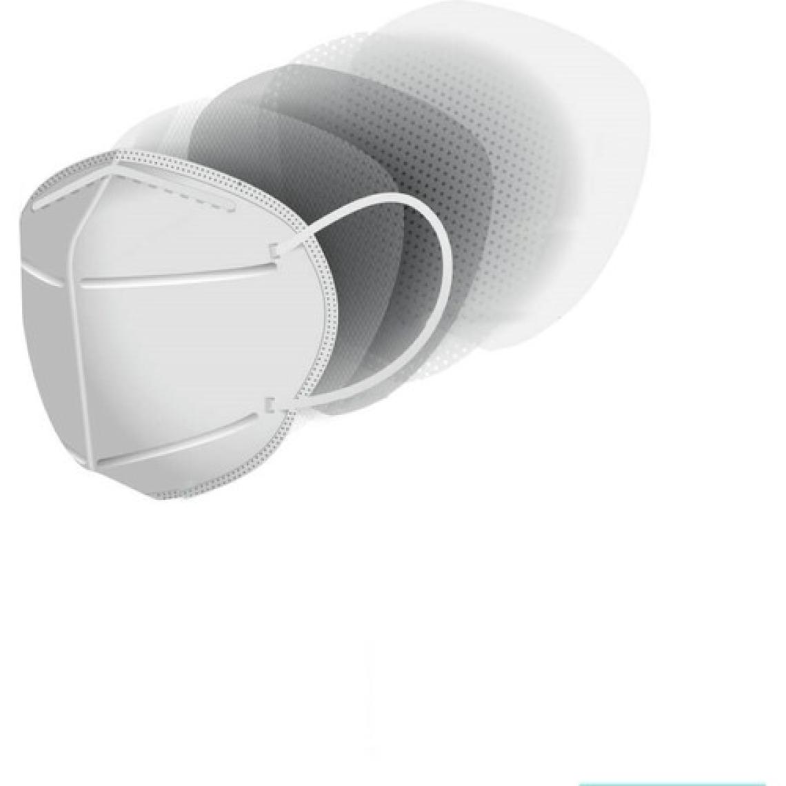 Qzer Lacivert Çiçek Desenli Ffp2 N95 Maske Meltblown Katmanlı