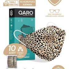 Medizer Qaro Leopar Desenli Kore Tipi KF94 Ffp2 Maske