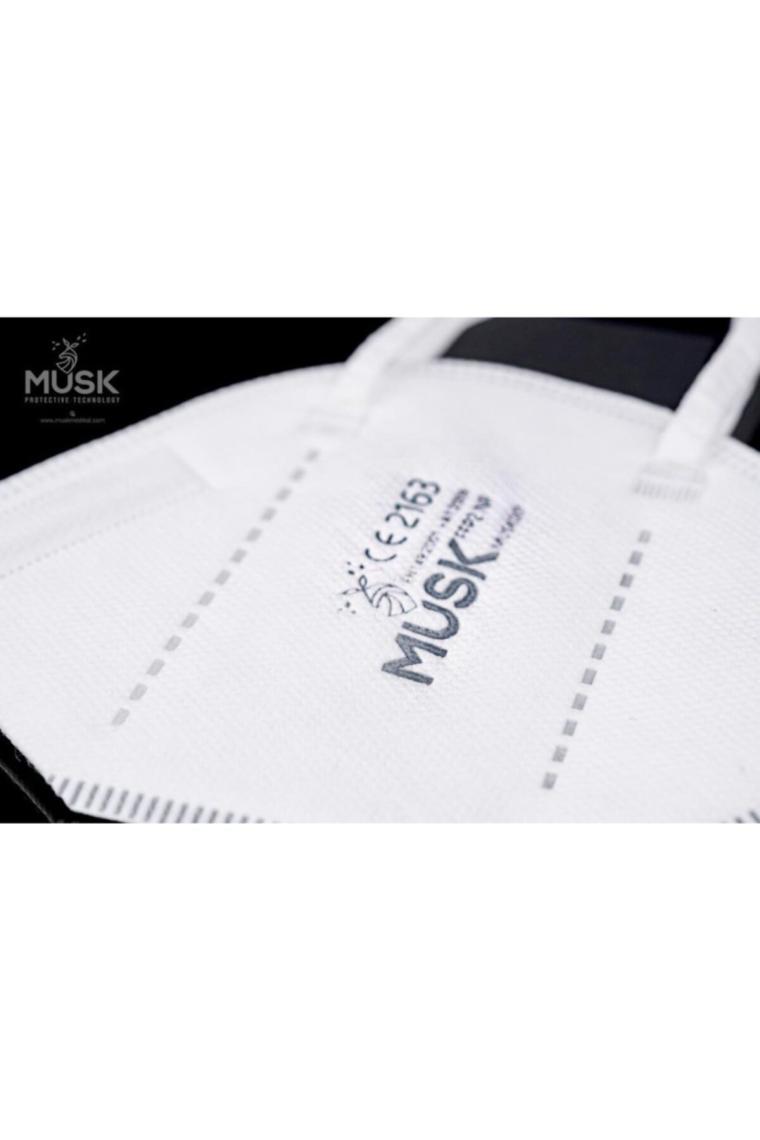 Musk FFP2/N95 Maske  Beyaz  Renk 100 Adet