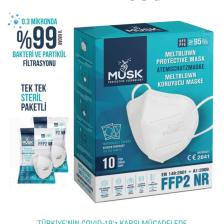 Musk FFP2/N95 Maske  Beyaz  Renk 100 Adet