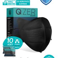 Medizer Qzer Siyah 5 Katmanlı Ffp2 Korumalı N95 Maske