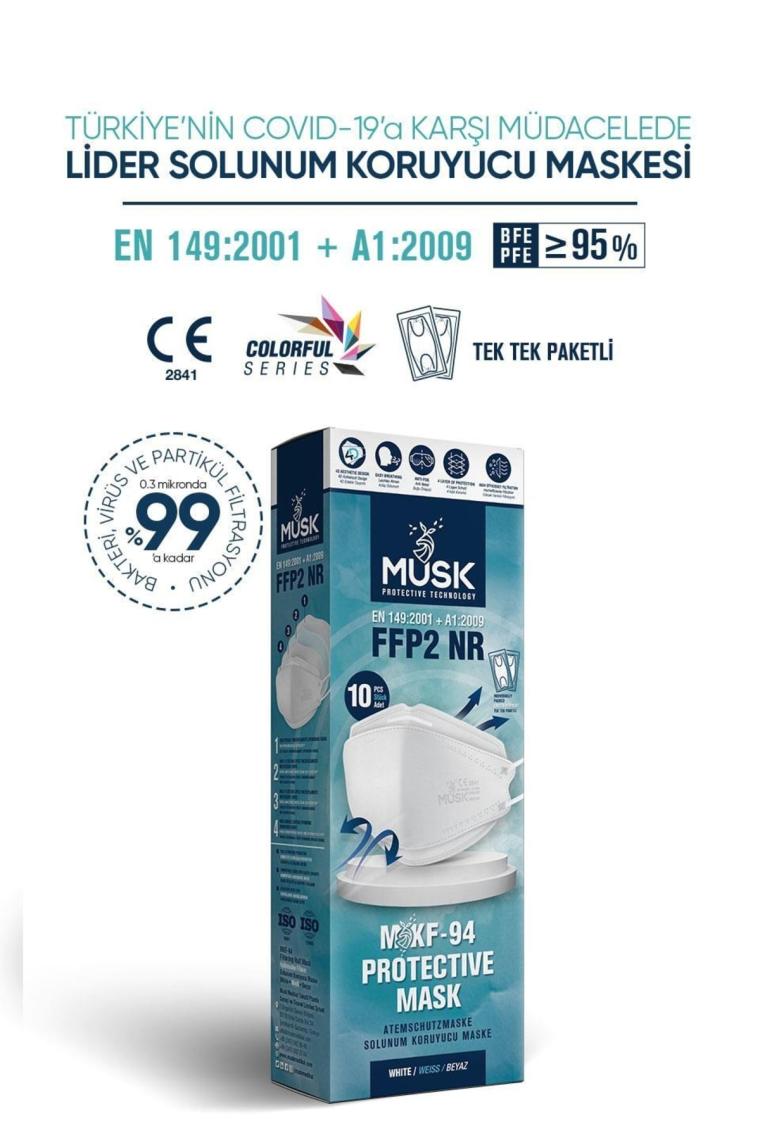 Musk KF94 Kore Tipi FFP2 Maske 10 Adet