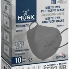 Musk FFP2/N95 Maske Gri  Renk 10 Adet
