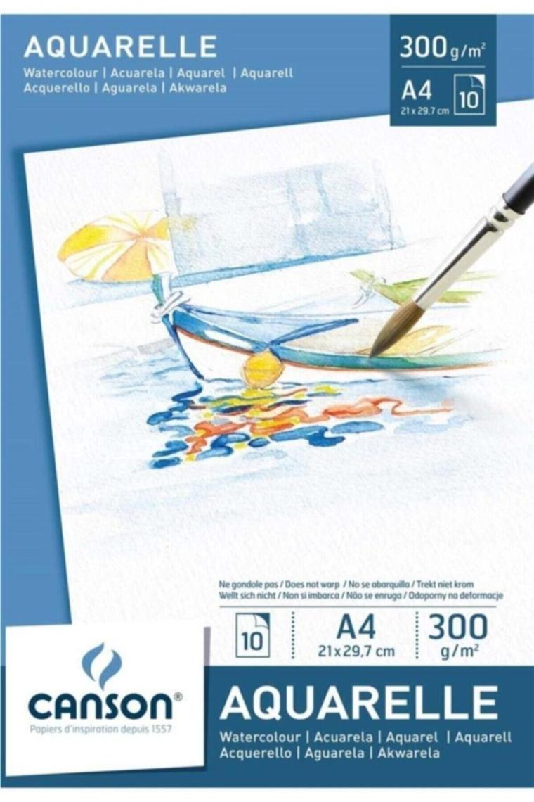 Aquafine Travel Set 12 Renk Sulu Boya Canson 300 gr A4 Suluboya Defteri