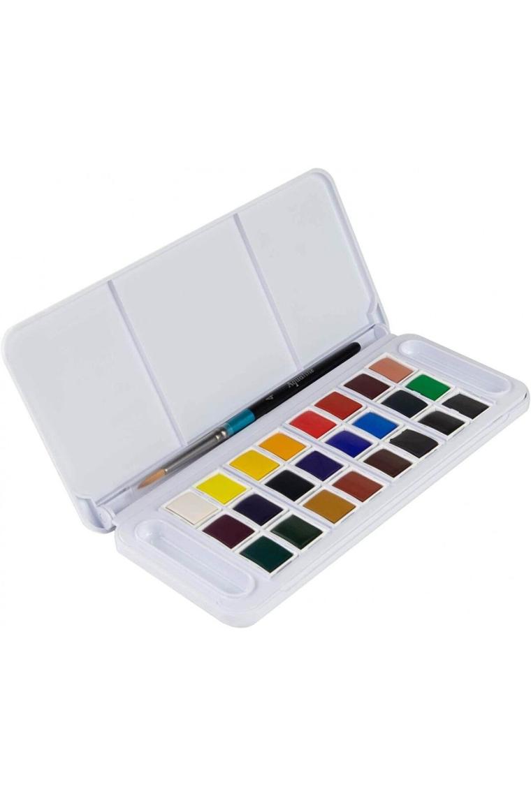 Aquafine 24lü Travel Set Plastik Kutulu Tablet Sulu Boya Seti