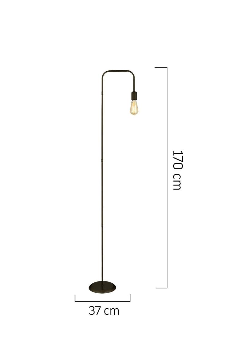 Klara Siyah Modern Tasarım Retro Dekoratif Metal Lambader