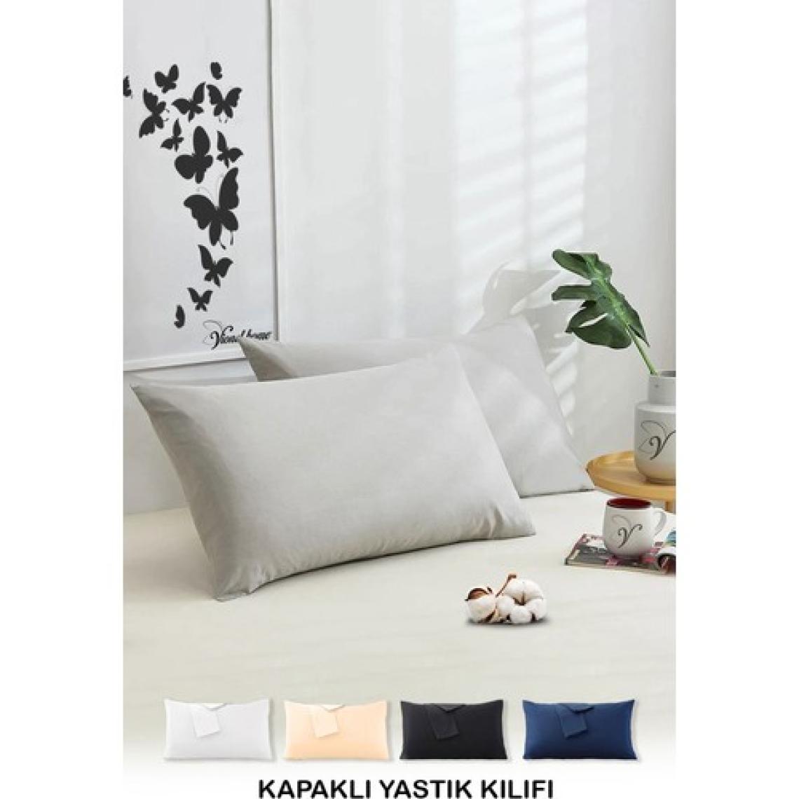 Vionel Home Pamuklu 2'li Yastık Kılıfı 50X70 cm Düz Gri