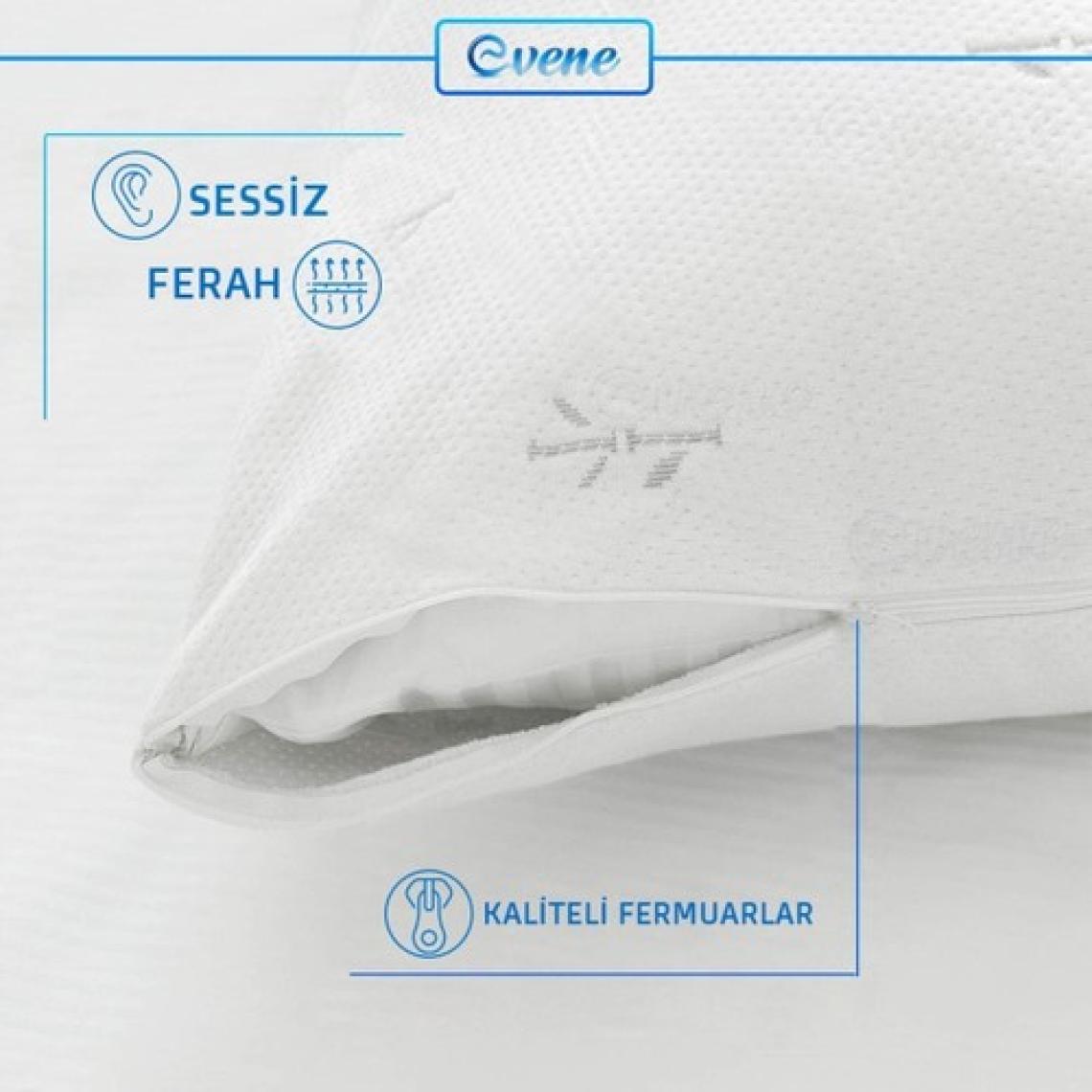 Evene Yastık Kılıfı Fermuarlı Pamuklu Yastık Yüzü 50 x 70 cm