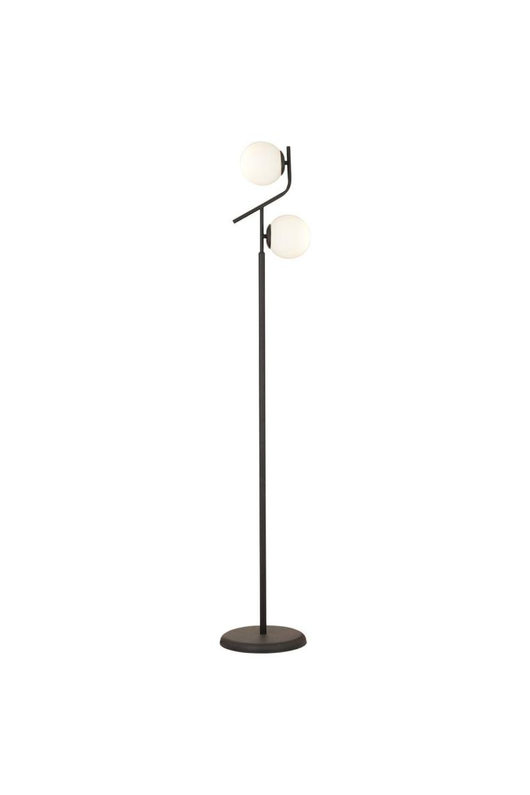 Velar Siyah Beyaz Camlı Modern Tasarım Metal Lambader