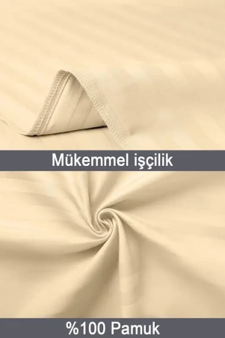 Vionel Home %100 Pamuk 2’li Çizgili Saten Yastık Kılıfı 50 x 70 | Balköpüğü