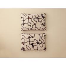 English Home Abstract Art Dijital Baskılı Soft Cotton 2'li Yastık Kılıfı 50X70 cm Bej