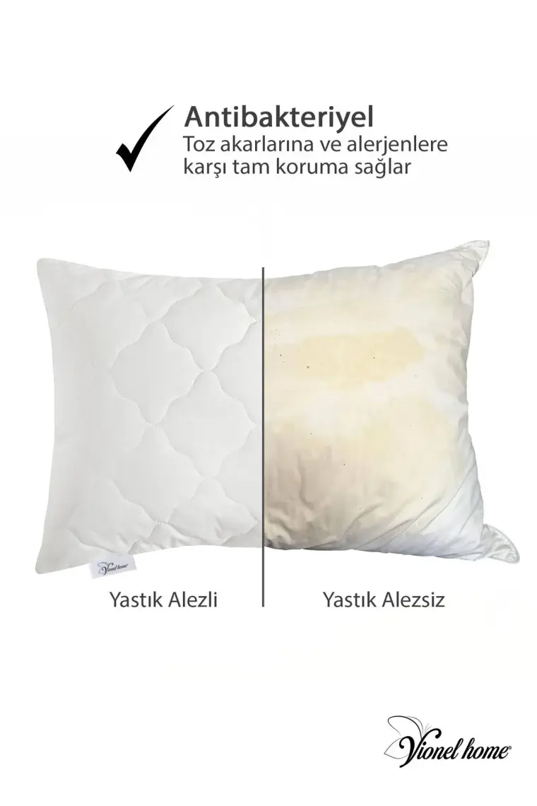 Vionel Home %100 Pamuk Kapitone Yastık Koruyucu Kılıf (50X70 Cm) 2 Adet
