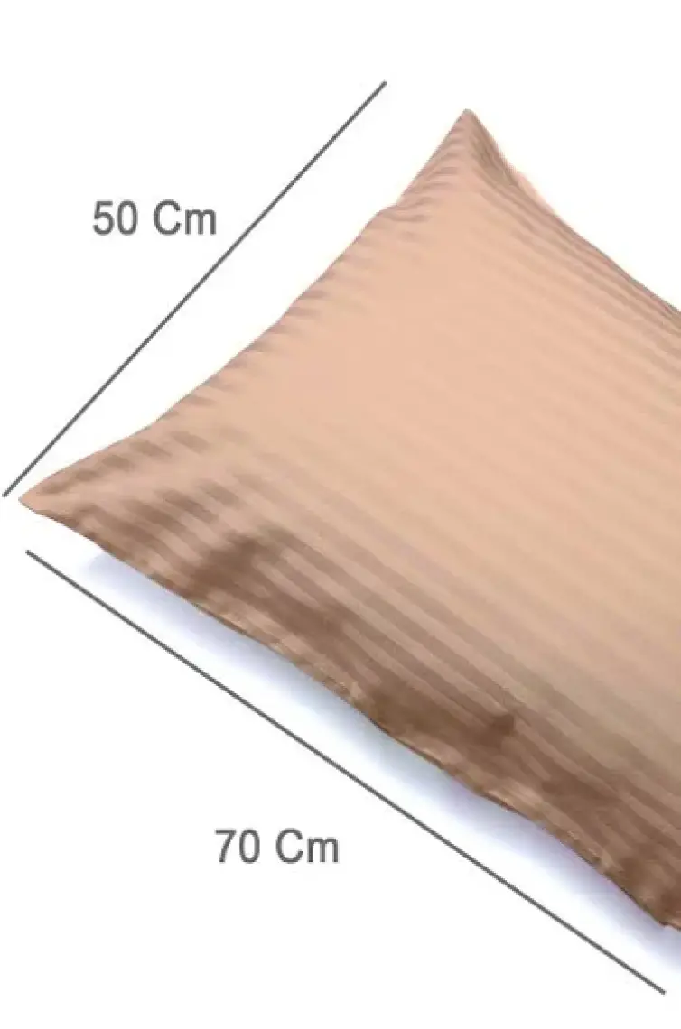 Vionel Home %100 Pamuk 2’li Çizgili Saten Yastık Kılıfı 50 x 70 | Bordo