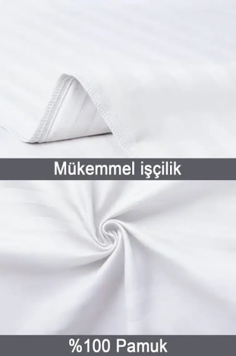 Vionel Home %100 Pamuk 2’li Çizgili Saten Yastık Kılıfı 50 x 70 | Bordo