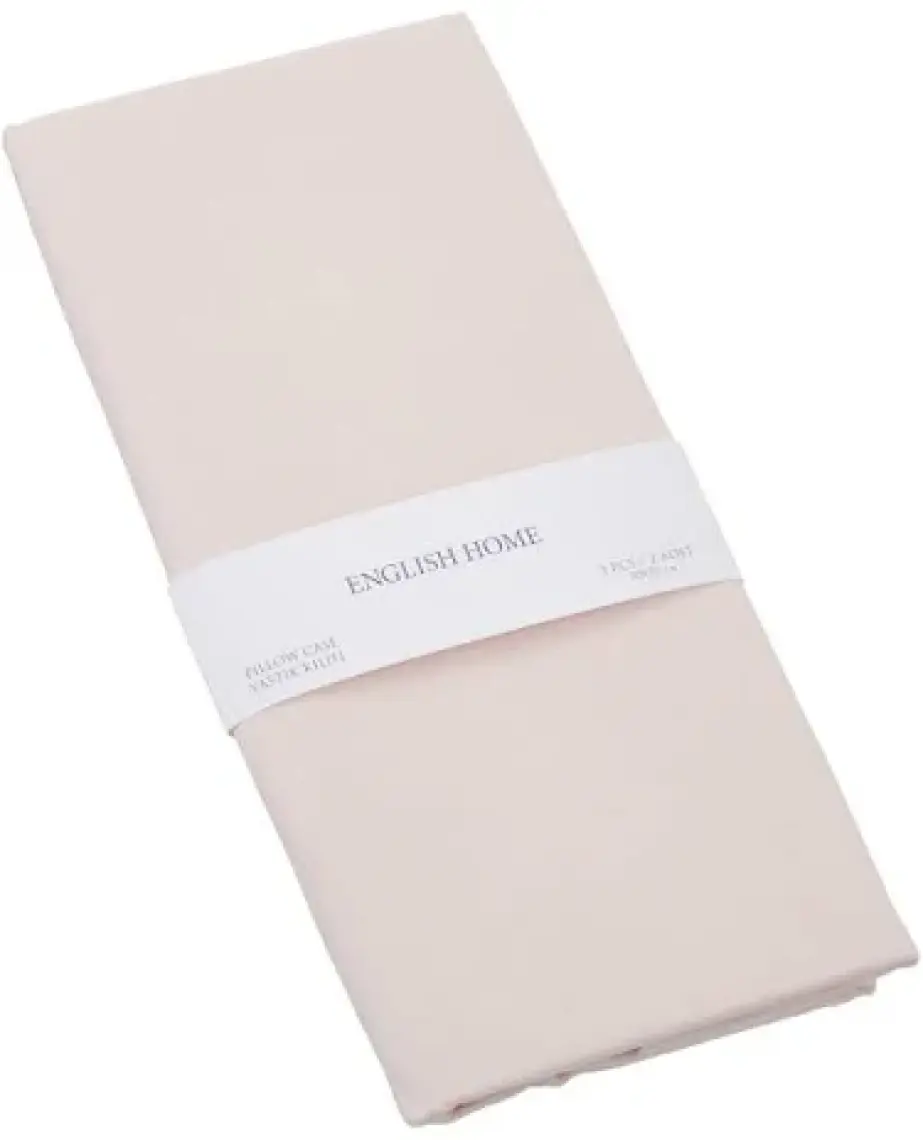 English Home Düz Pamuklu 2'li Yastık Kılıfı 50x70 cm Toz Pembe