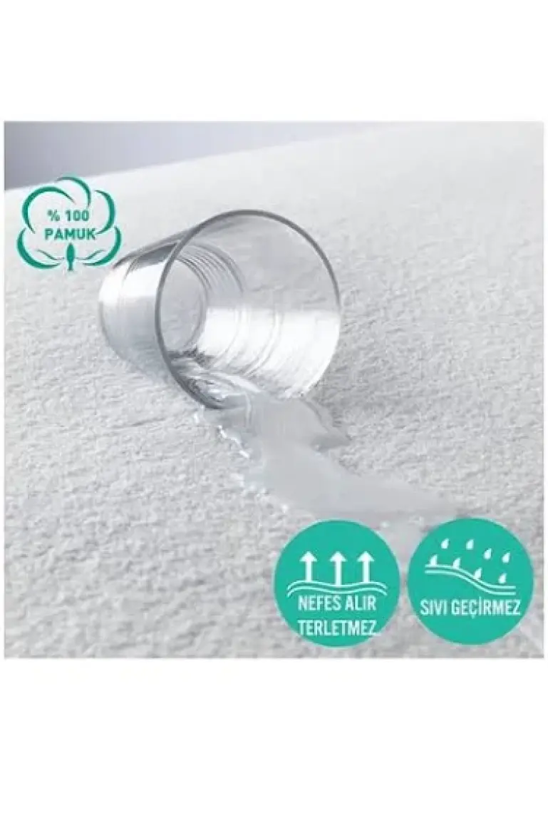 Caretex Fitted Su Sıvı Geçirmez Pamuklu Yatak Koruyucu Alez