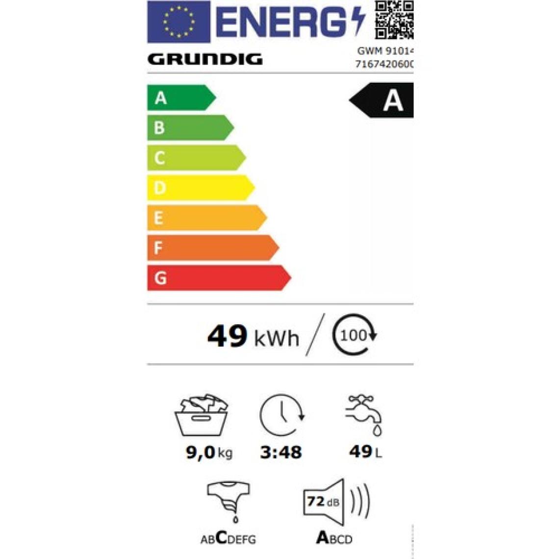 Grundig GWM 91014 A 9 kg 1000 Devir Bluetooth Bağlantılı Çamaşır Makinesi