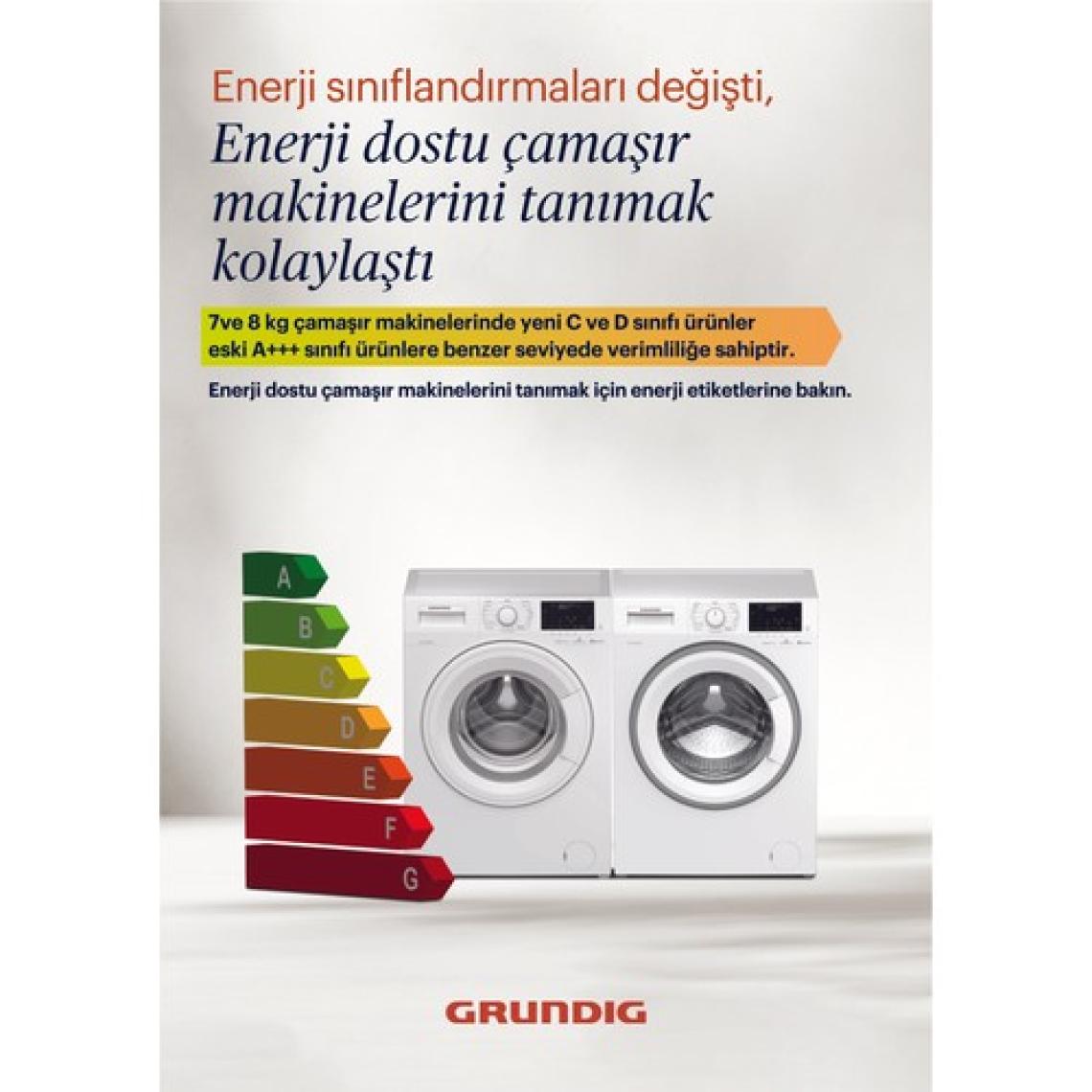 Grundig GWM 91014 A 9 kg 1000 Devir Bluetooth Bağlantılı Çamaşır Makinesi