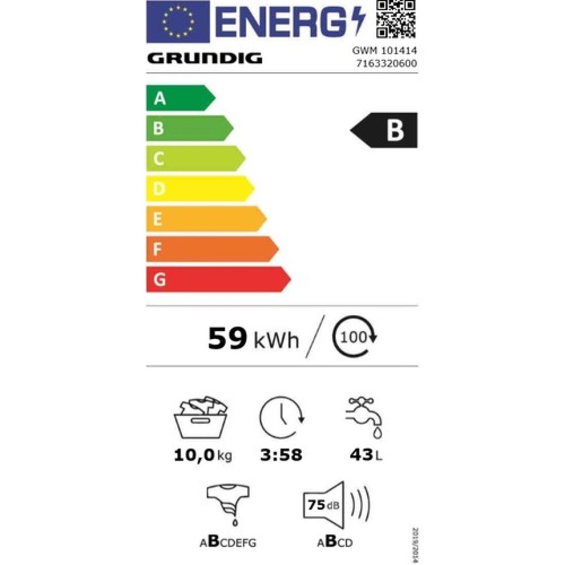 Grundig GWM 101414 B 10 kg 1400 Devir Bluetooth Bağlantılı Çamaşır Makinesi