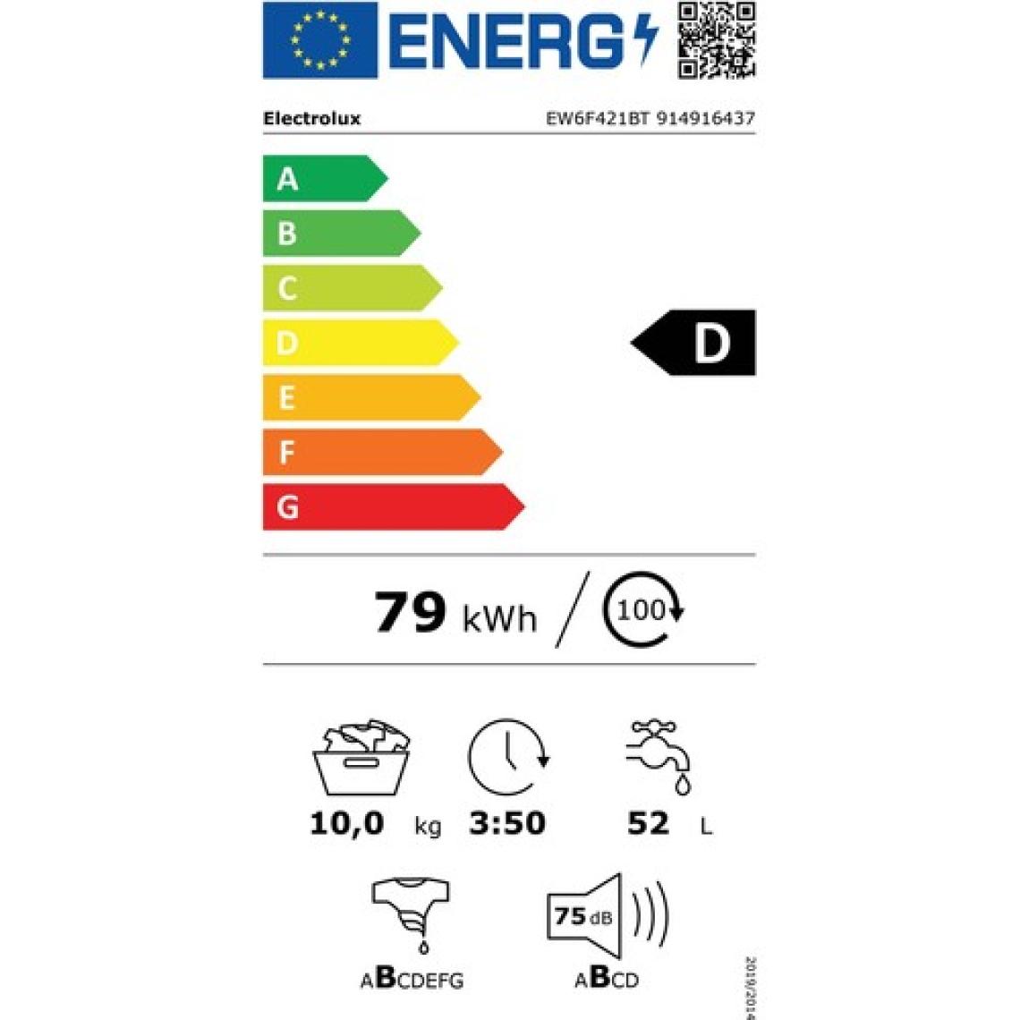 Electrolux EW6F421BT 10 kg 1200 Devir Çamaşır Makinesi