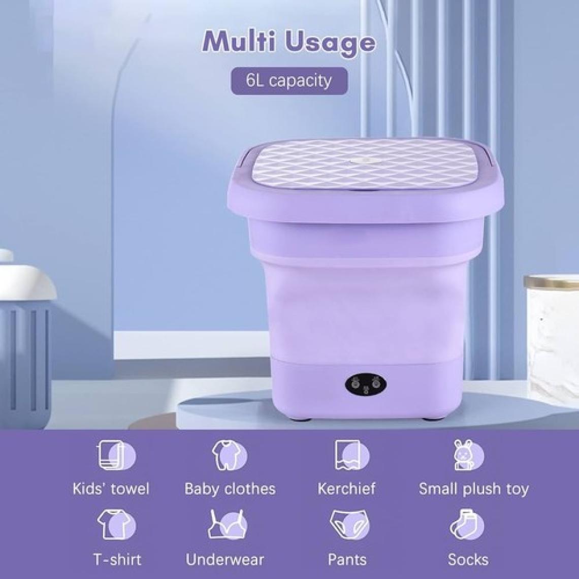 Mini Katlanabilir Çamaşır Makinesi Kamp, Karavan, Seyahat, 220V Girişli