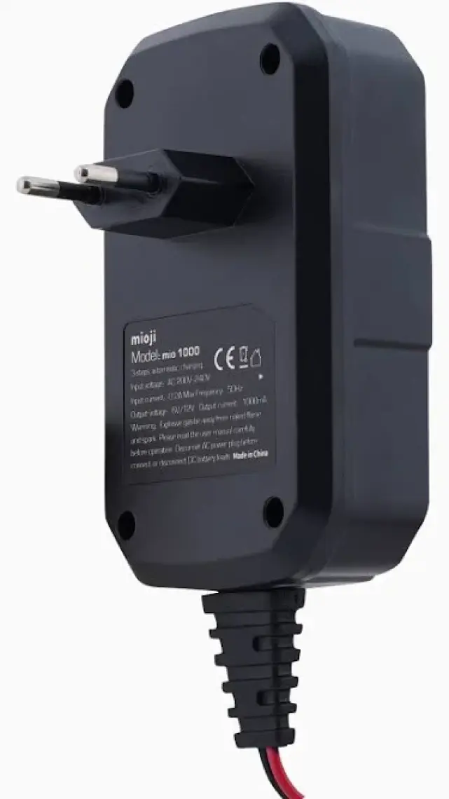 Mioji Mio 1000 1A 6V ve 12V Araba Şarj, Akü Bakım, Damlama Şarj Cihazı ve Motosiklet, ATV, Lityum ve Derin Döngülü Aküler için Kükürt Giderici Akıllı  Akü Şarj Cihazı