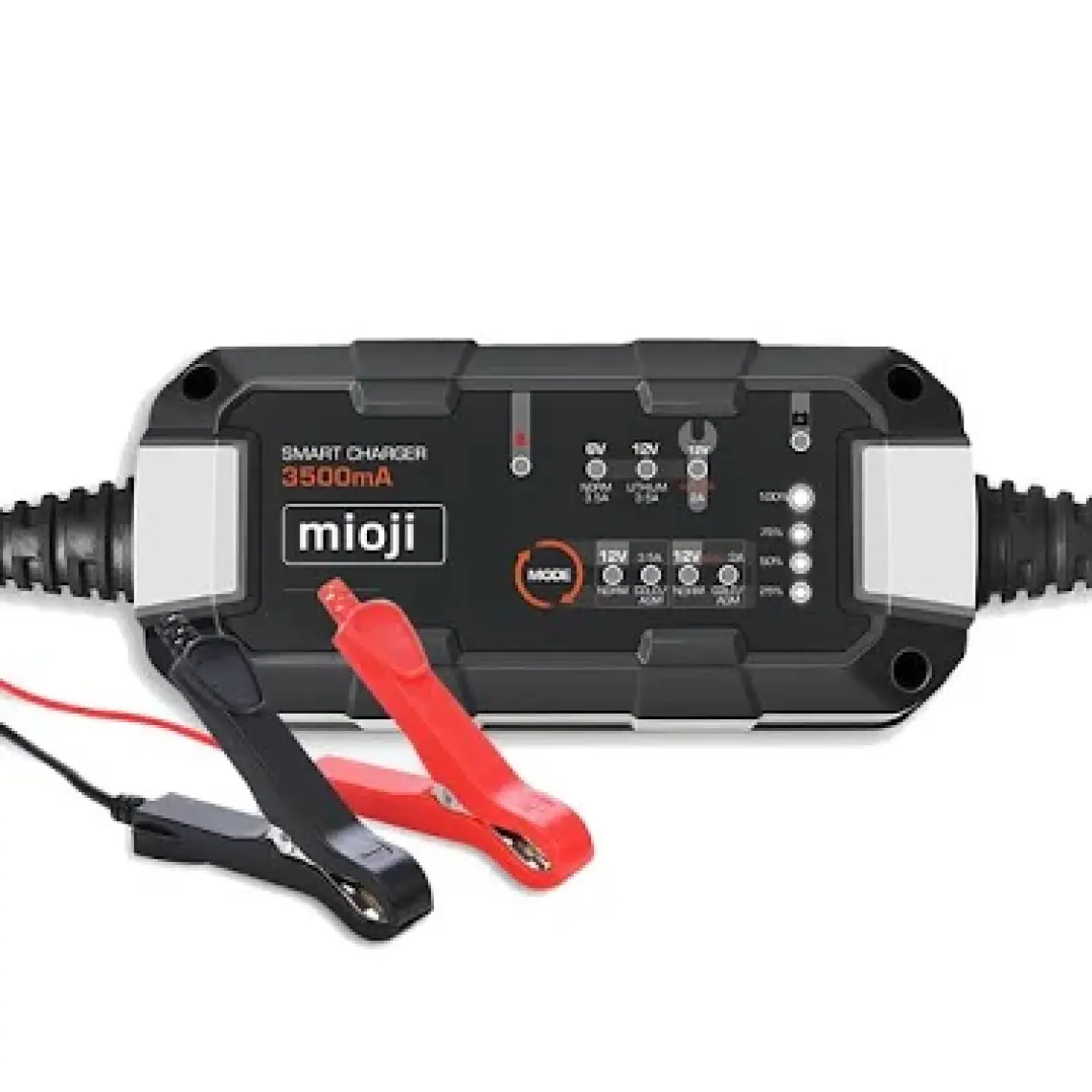 Mioji Mio 3500 3.5A 6V ve 12V Araba Şarj, Akü Bakım, Damlama Şarj Cihazı ve Motosiklet, ATV, Lityum ve Derin Döngülü Aküler için Kükürt Giderici Akıllı Akü Şarj Cihazı