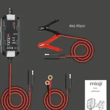 Mioji Mio 3500 3.5A 6V ve 12V Araba Şarj, Akü Bakım, Damlama Şarj Cihazı ve Motosiklet, ATV, Lityum ve Derin Döngülü Aküler için Kükürt Giderici Akıllı Akü Şarj Cihazı