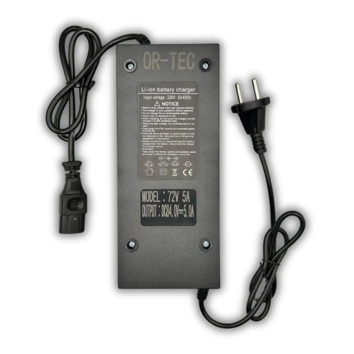 Or-Tec 72V 5A Li-Ion ve Lifepo4 Akıllı Lityum Akü Şarj Cihazı