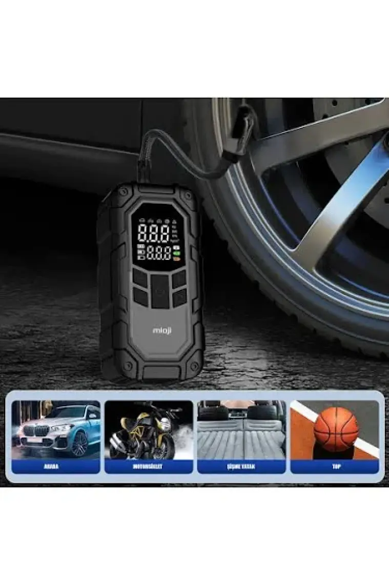 Mioji Mio D8H Plus 4in1 16000mAh 2000A Akü Takviye+Hava Pompası+Led Fener+Powerbank
