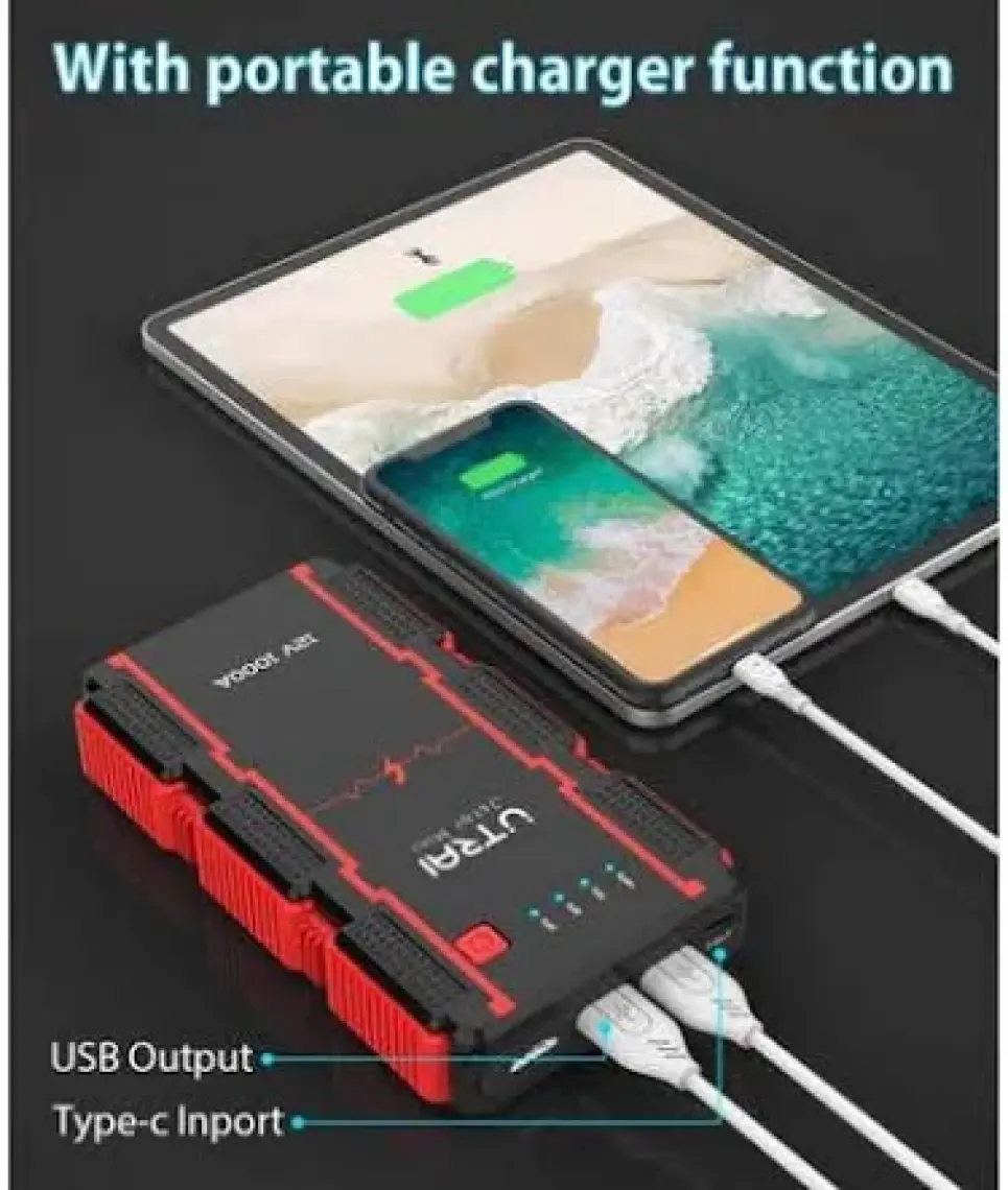 Utraı Jstar Mini 13000MAH 1000A Jump Starter Taşınabilir Akü Takviye Cihazı ( Powerbank + LED Lamba)