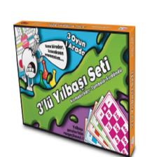 KS 3'lü Yılbaşı Seti Kızma Birader Tombala Fırdöndü 3in1 Oyun Set
