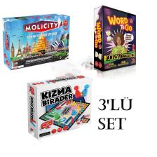 Bundera Süper 3'lü Set Molicity Emlak Ticaret Oyunu Kızma Birader Word To Go (Tabu)