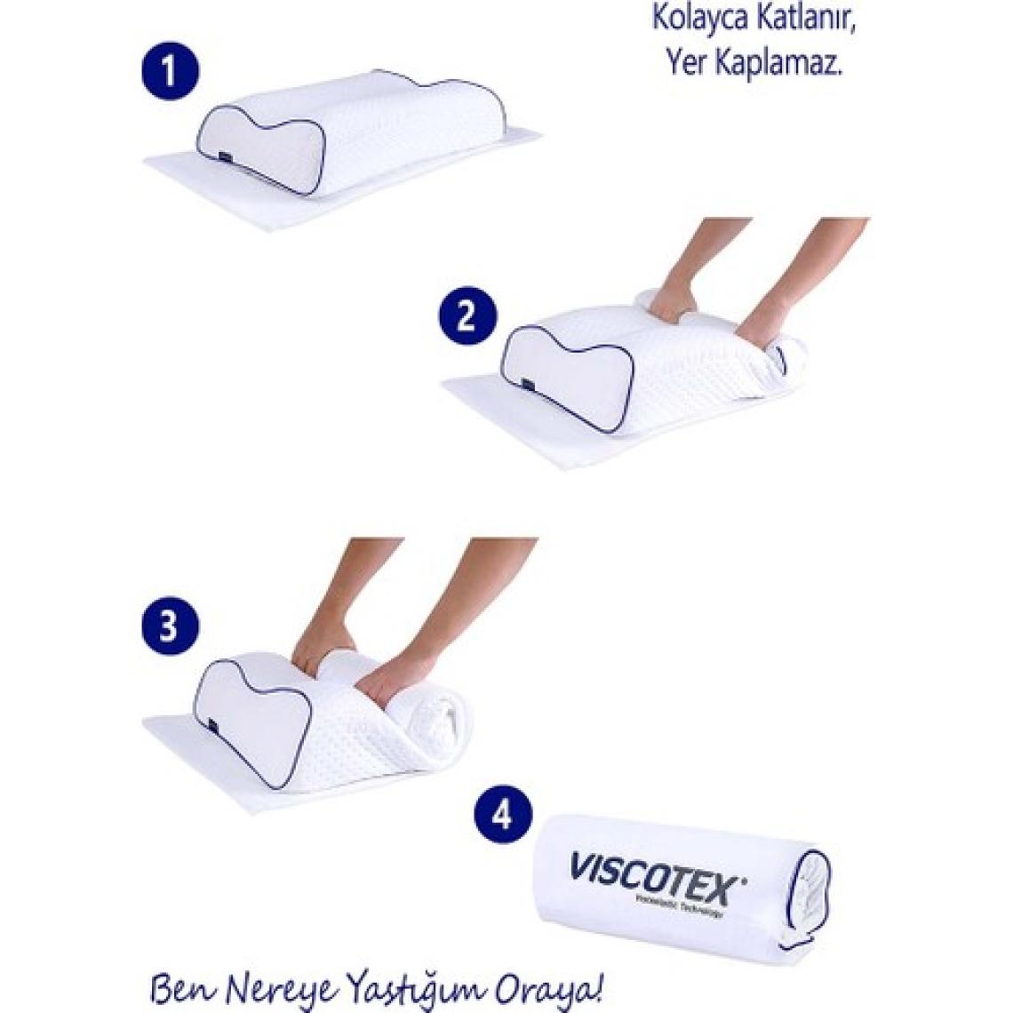 Viscotex Yüksek Boyun Destekli Yastık / High Orthopedic Pillow 55x40x13/11