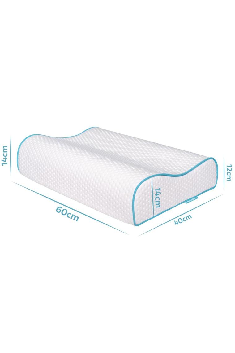Yüksek Boyun Destekli Ortopedik Yastık Çift Boyun Destekli Visco Yastık - 60x40x14-12cm
