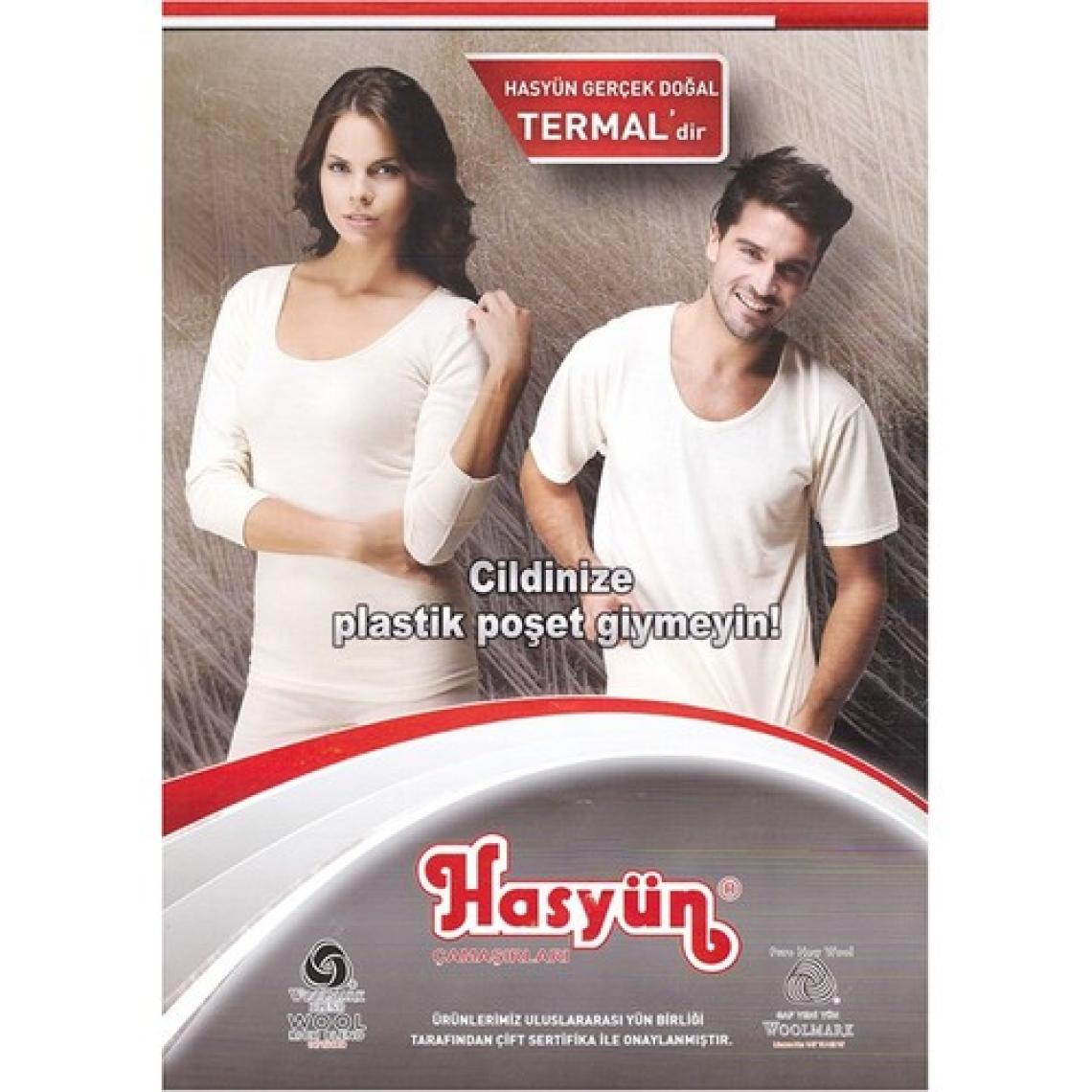 Hasyün Erkek Uzun Kol Yün Fanila - Doğal Termal Üst İçlik /7009-1