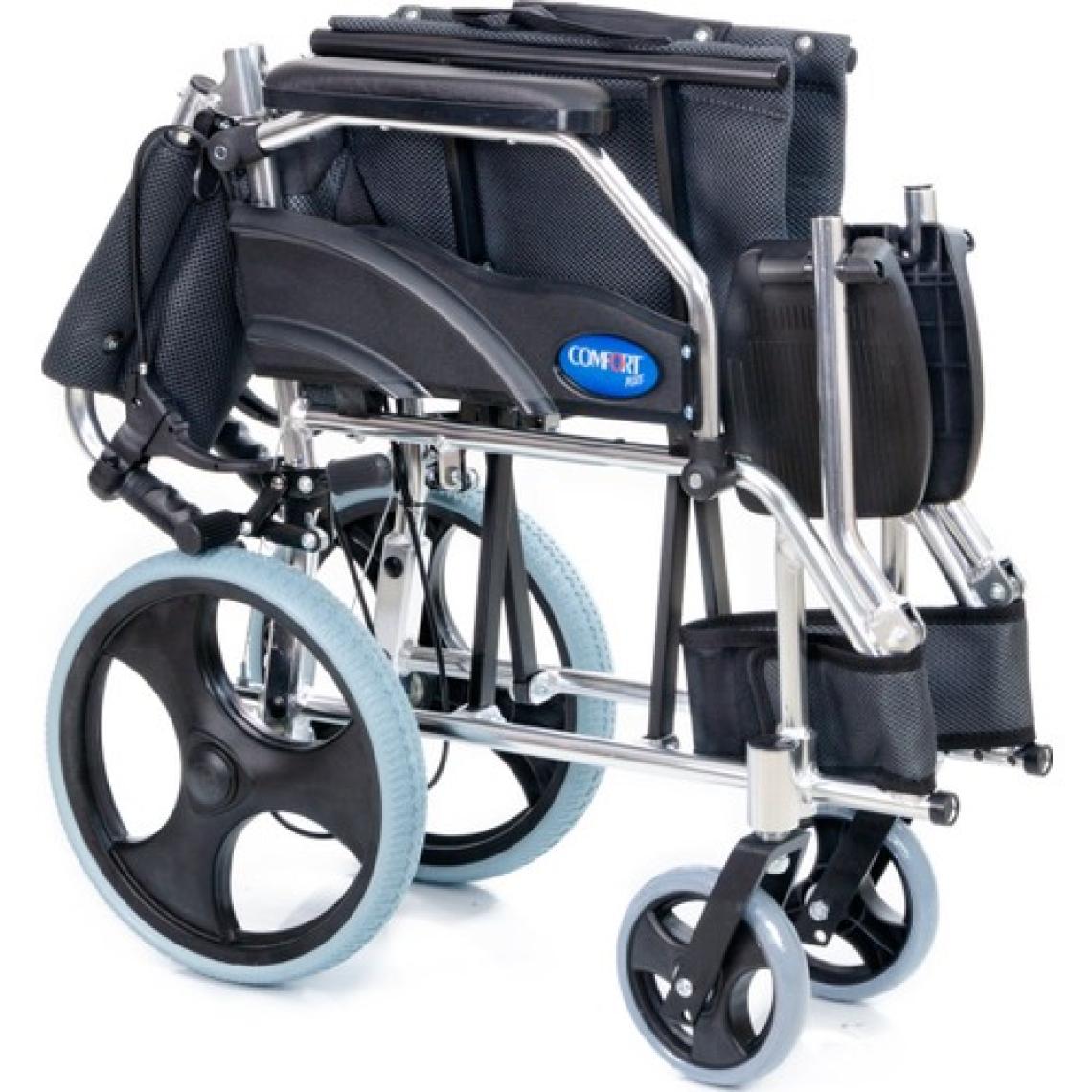 Comfort Plus KY863LAJ-A12 Alüminyum Transfer Özellikli Refakatçı Frenli Hafif Tekerlekli Sandalye Füme