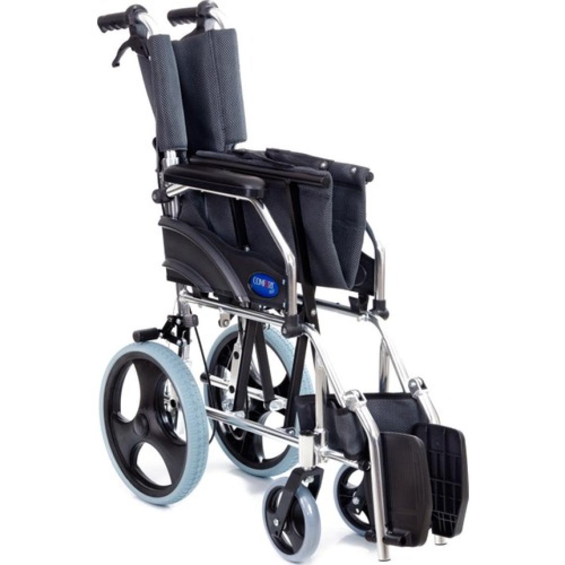 Comfort Plus KY863LAJ-A12 Alüminyum Transfer Özellikli Refakatçı Frenli Hafif Tekerlekli Sandalye Füme