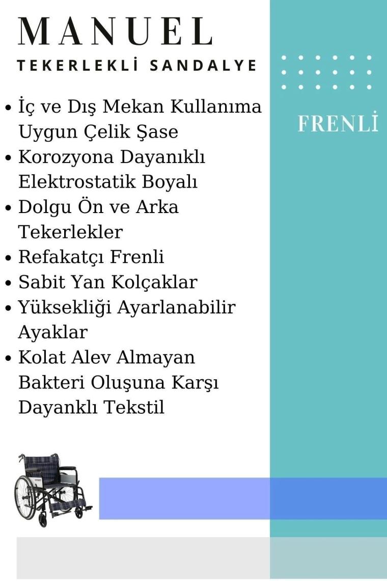Frenli Tekerlekli Sandalye | Hasta Transfer Sandalyesi | Lüx 1.sınıf